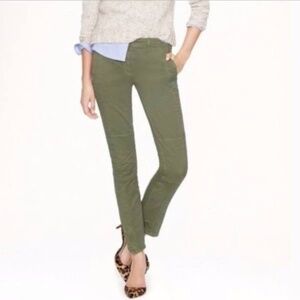 J. Crew Olive Green Seamed Motorcycle Ankle Zip Pants